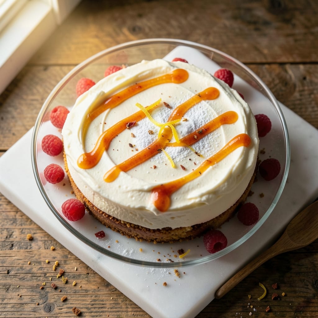 Alton Brown's Sour Cream Cheesecake Recipe: No-Bake, Silky Swirls