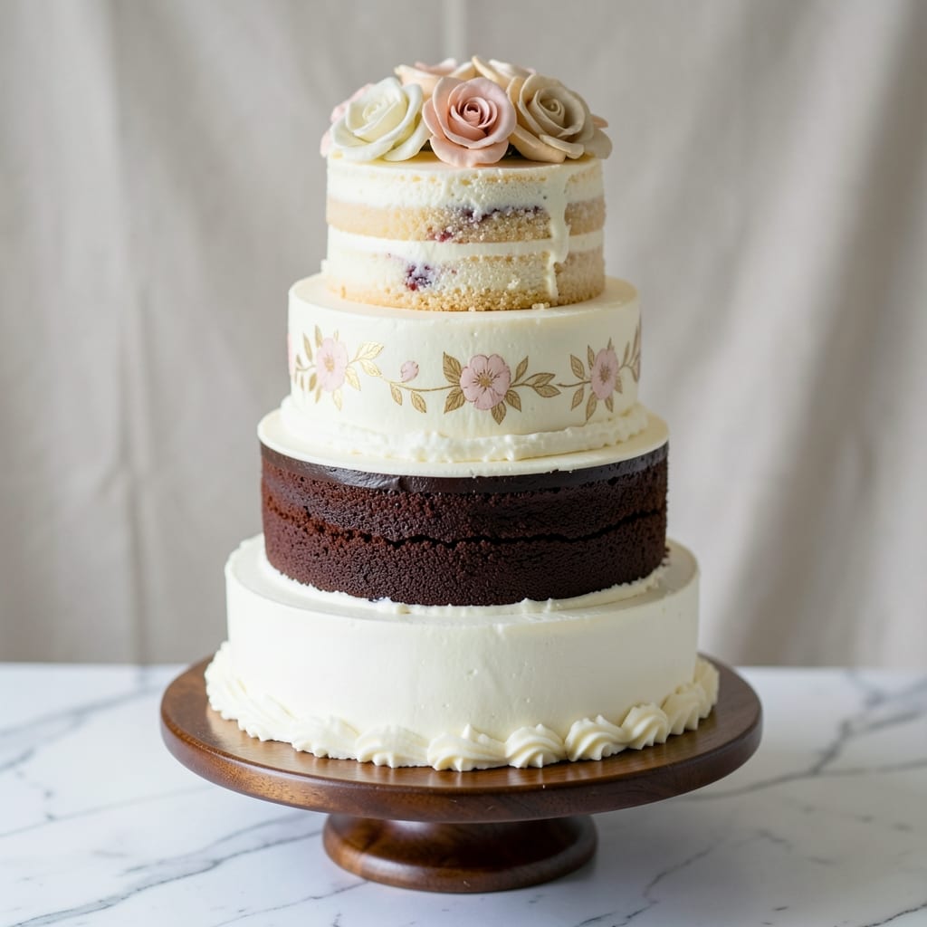 4 Tier Wedding Cake Recipe: Graceful Height With Fondant Bridges