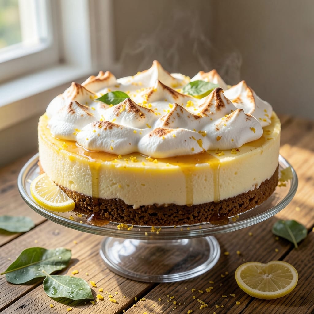Amalfi Lemon Meringue Cheesecake Recipe: Citrusy Zest and Golden Clouds