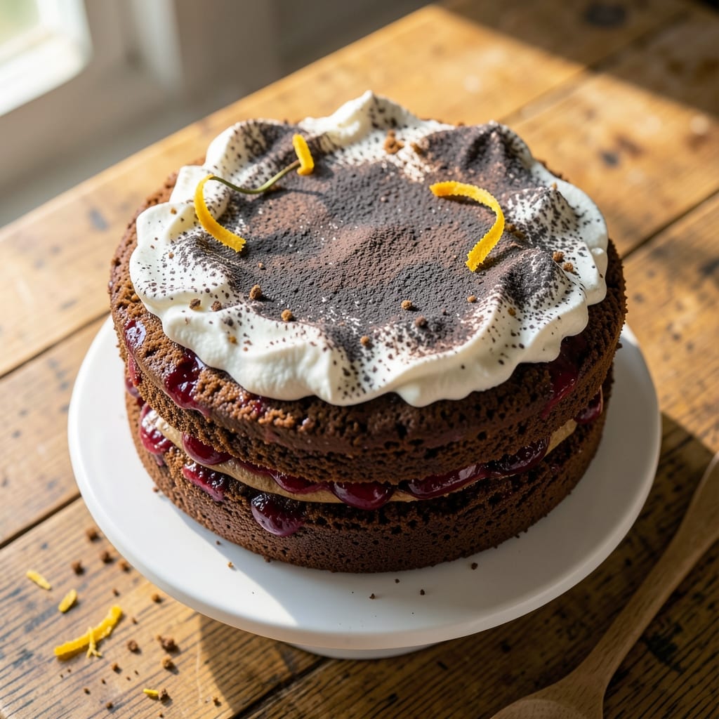 Alcohol-Free Black Forest Cake Recipe: Layers of Chocolate and Cherry Magic