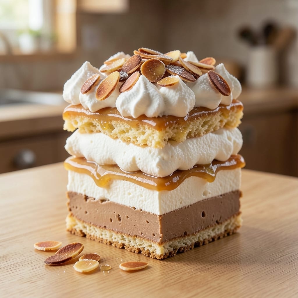 Almond Dacquoise Cake Recipe: Light-as-Air Meringue Towers with Nutty Swirls
