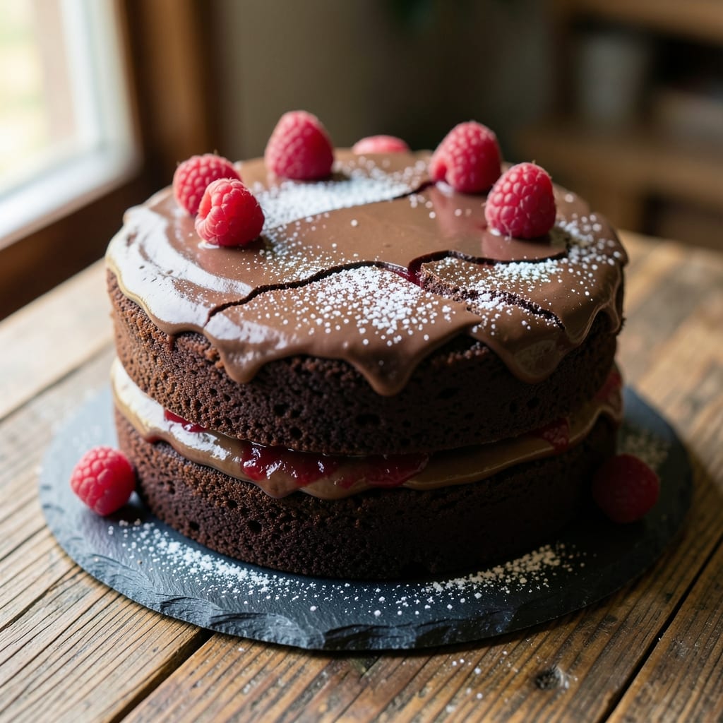 6-Inch Vegan Chocolate Cake Recipe: Fudgy Core and Crispy Top Contrast