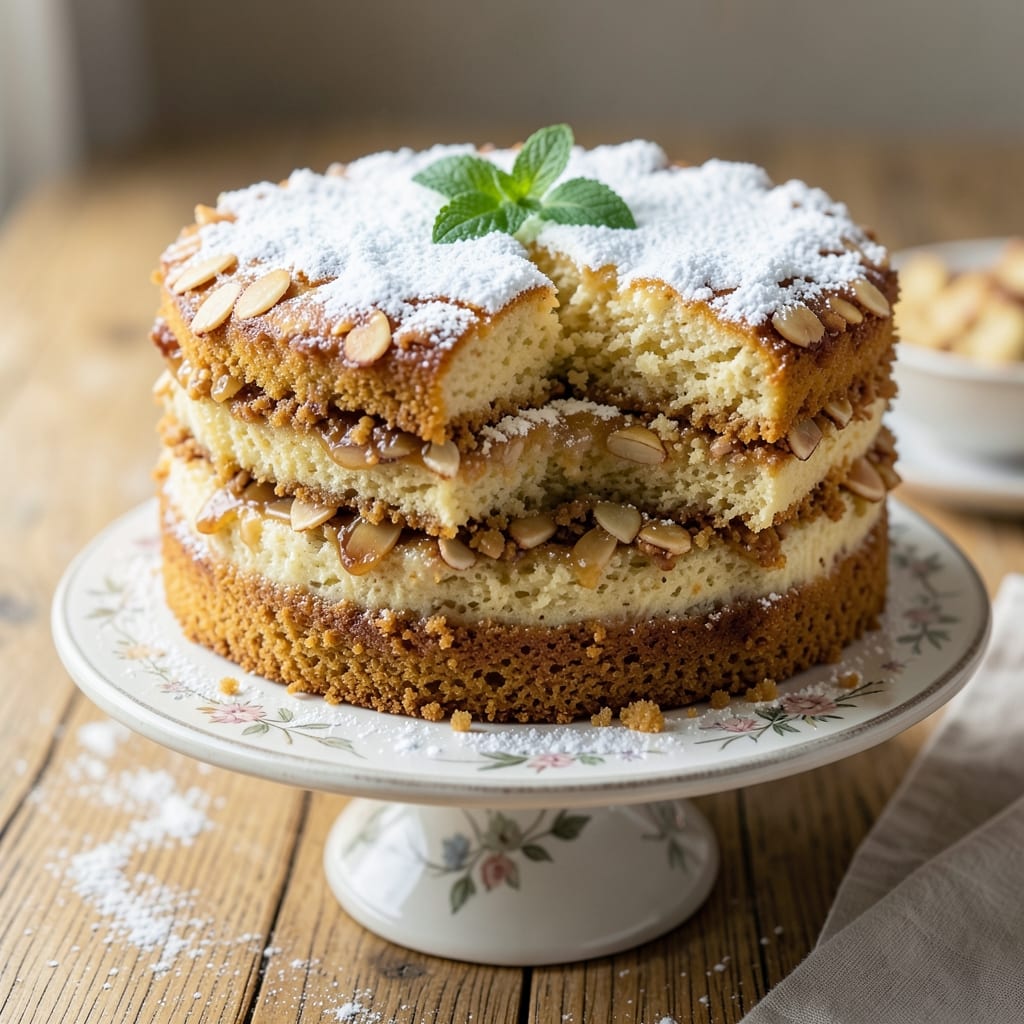 Almond Breakfast Cake Recipe: Nutty Vanilla Layers With Flaky Top