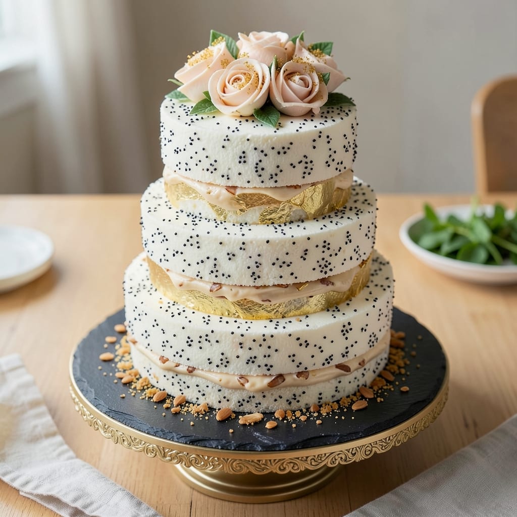 Almond Poppy Seed Wedding Cake Recipe: Elegant Layers of Vanilla and Nutty Crunch