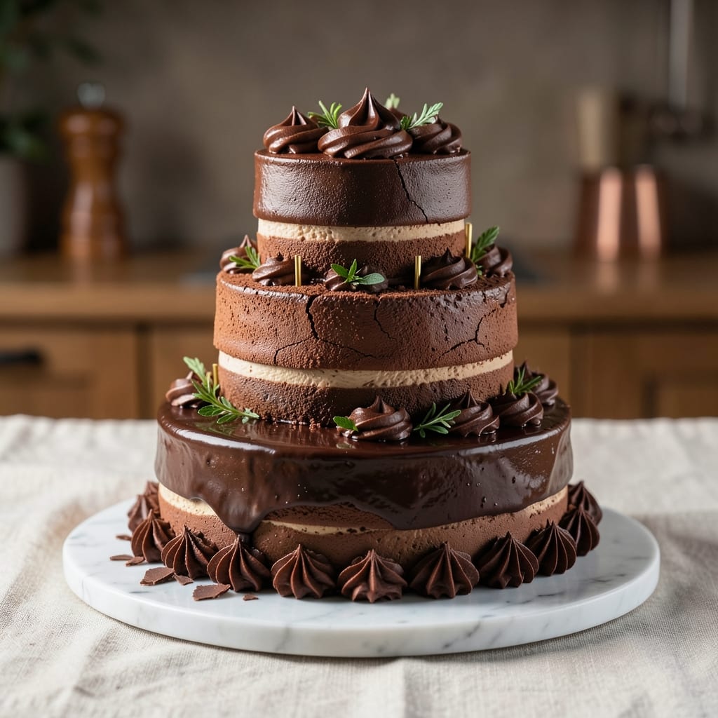 3 Tier Chocolate Cake Recipe: Edible Fondant Bridges for Stable Elegance