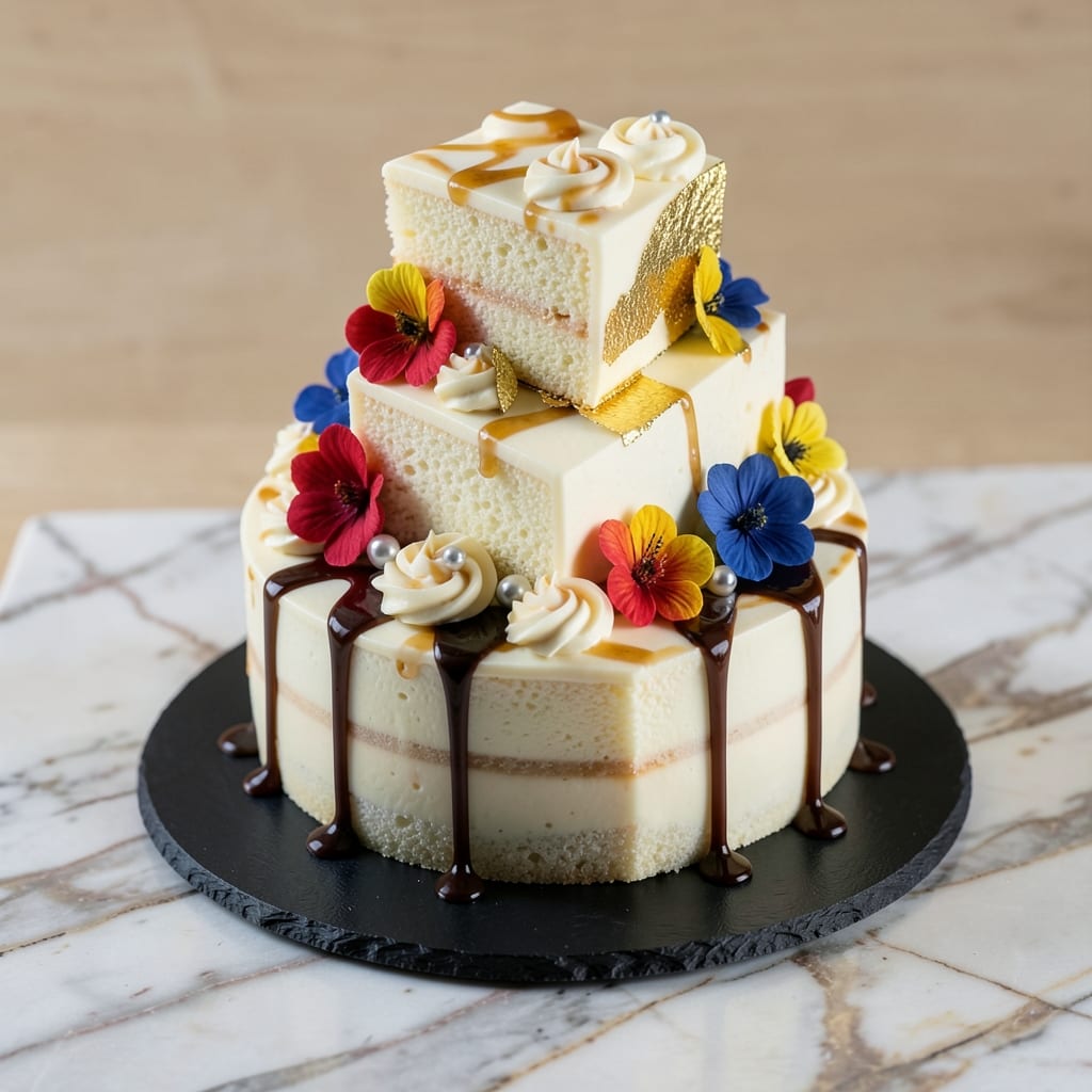 3D Cake Recipe: Stacked Layers With Edible Fondant Supports