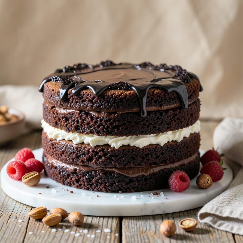 3 Layer Moist Chocolate Cake Recipe: Secret to Fudgy Base and Airy Top Layers
