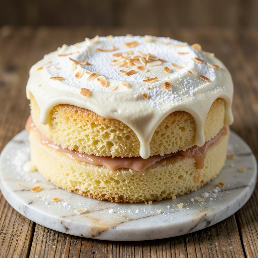2 Layer Coconut Cake Recipe: Towering Height With Toasted Coconut Crunch