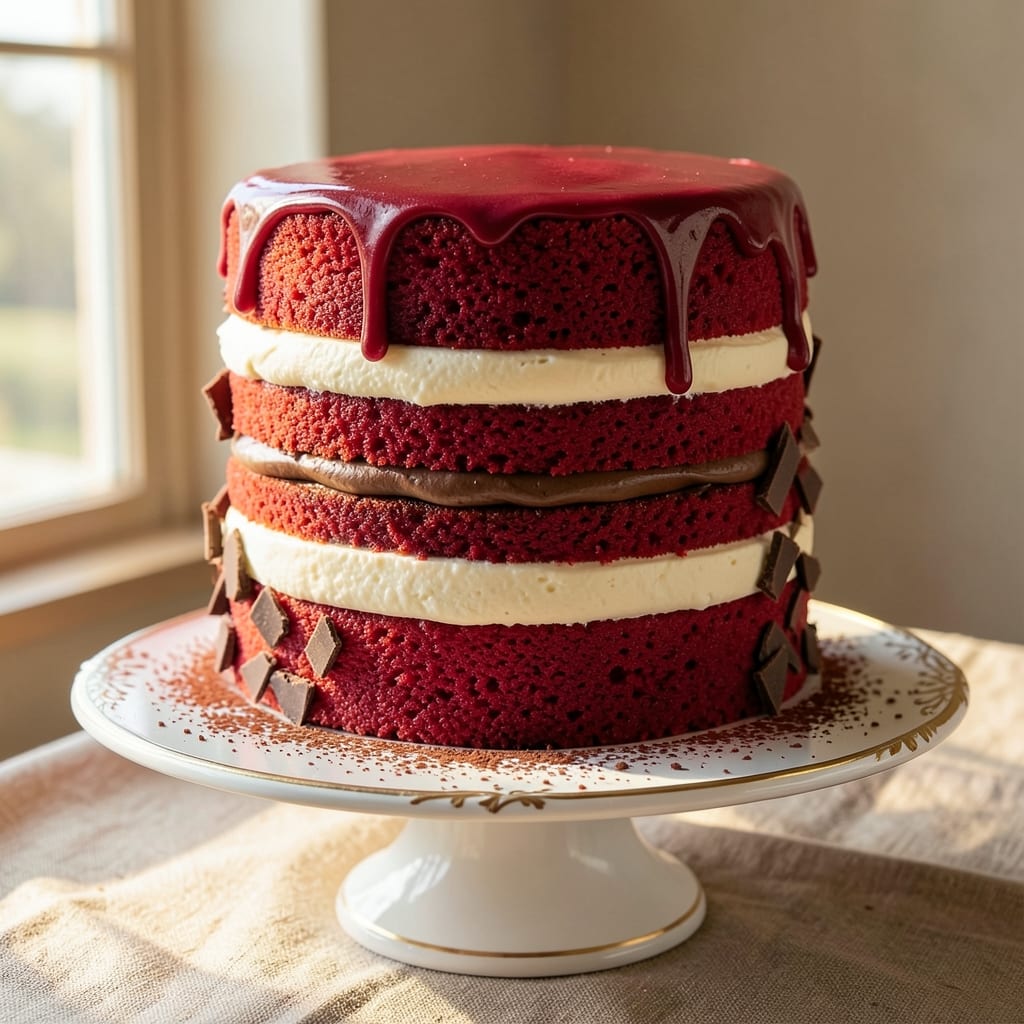 4 Layer Red Velvet Cake Recipe: Towering Stability With Edible Fondant Bridges